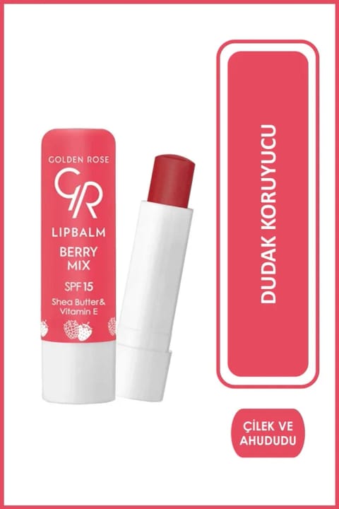 Golden Rose بالم لب Berry Mix SPF15 - مرطوب‌کننده لب توت‌فرنگی و تمشک