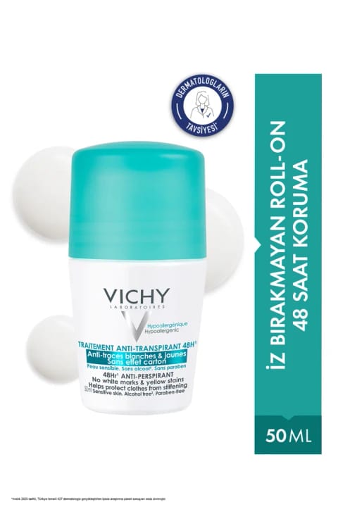Vichy Traitement رول‌آن ضد تعریق و لک با محافظت مؤثر 48 ساعته...