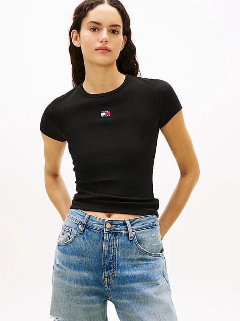 تیشرت اسلیم TJW بج دار زنانه