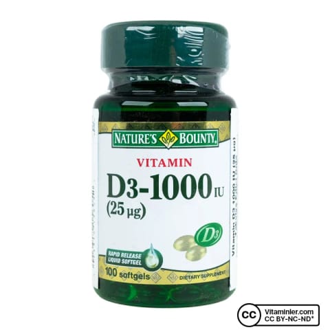 Nature's Bounty Vitamin D3 1000 IU 100 کپسول
