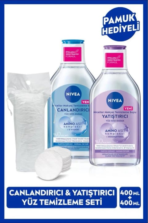 NIVEA شاداب‌کننده و تسکین‌دهنده میسلار واتر پاک‌کننده آرایش ۴۰۰ میلی‌لیتر (ست)