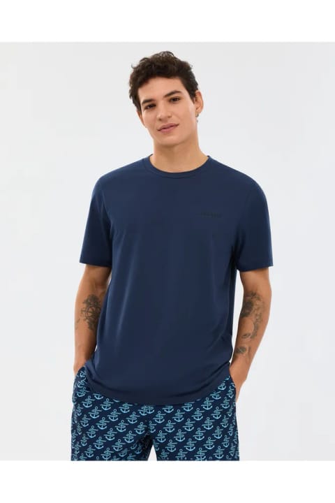 SKECHERS تیشرت آستین کوتاه ارگانیک کالکشن مردانه سرمه‌ای S241166-0505