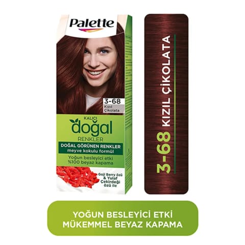 رنگ موی دائمی Palette رنگ‌های طبیعی 3-68 شکلات قرمز