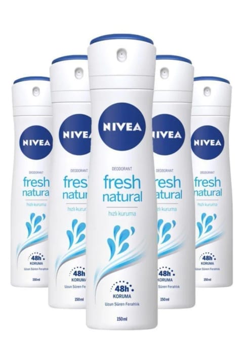 NIVEA Fresh Natural دئودورانت اسپری زنانه ۵×۱۵۰ میلیلیتر