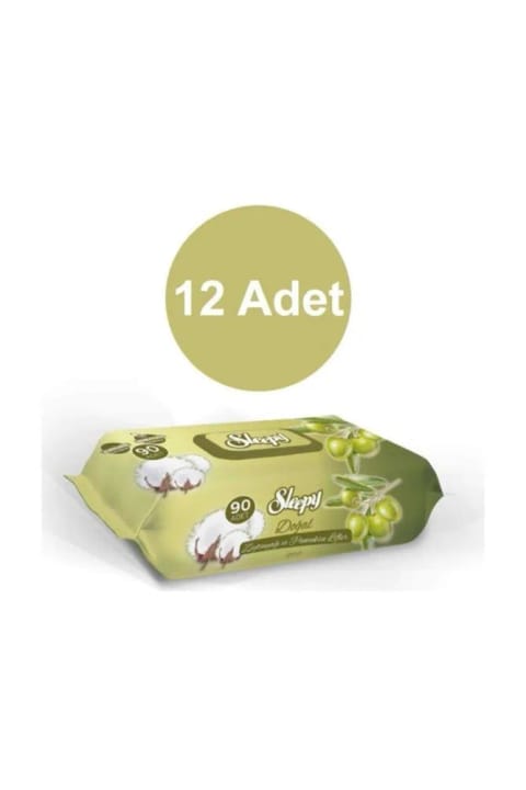 Sleepy دستمال مرطوب نوزاد با روغن زیتون طبیعی و الیاف پنبه ۱۲×۹۰ عددی