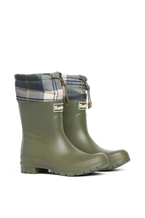 چکمه نیمبوت Barbour Mowbray Mid Welly OL52 Olive/Ancient Tartan