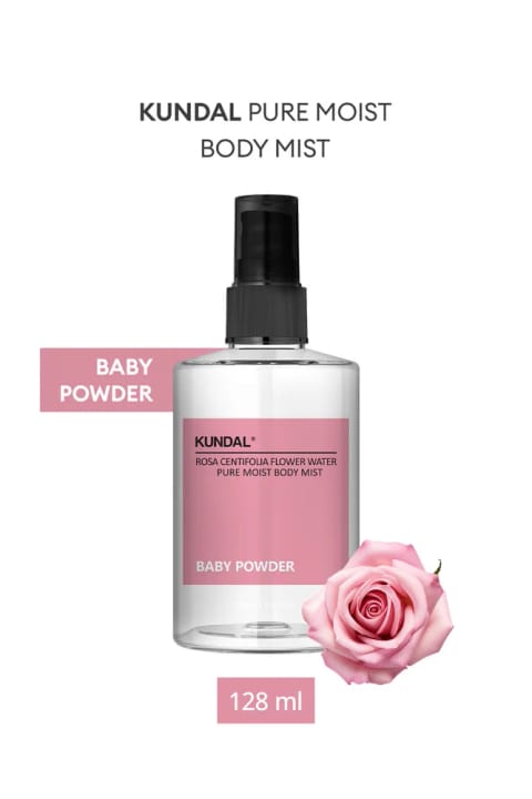 Kundal بدن میست مرطوبکننده Pure Moist Body Mist 128ml (بیبی پودر)