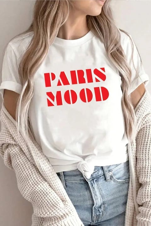 تی‌شرت طراحی چاپی Paris Mood یونیسکس uyguntarz