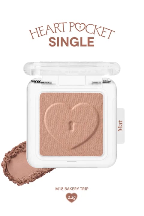سایه تکفار مات قابل شخصیسازی PERIPERA Heart Pocket Single (M18 Bakery Trip)