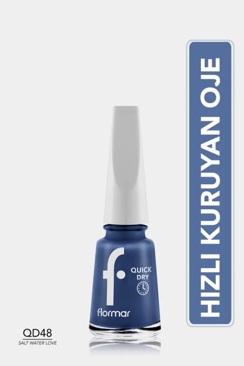 Flormar لاک ناخن زود خشکشو و براق Quick Dry - رنگ QD48 Salt Water Love