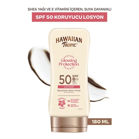 Hawaiian Tropic لوسیون محافظ بدن SPF50 با درخشندگی