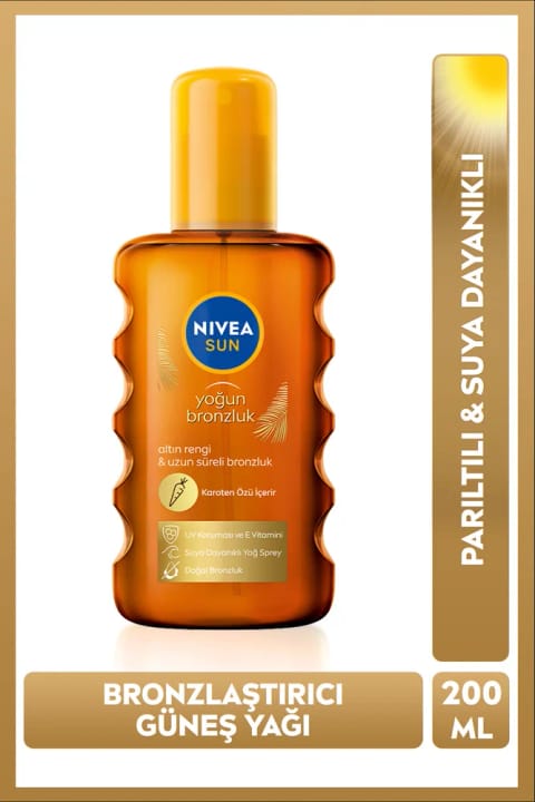 NIVEA SUN برنزهکننده شدید با عصاره کاروتن و ویتامین E اسپری روغنی ۲۰۰ میلیلیتر