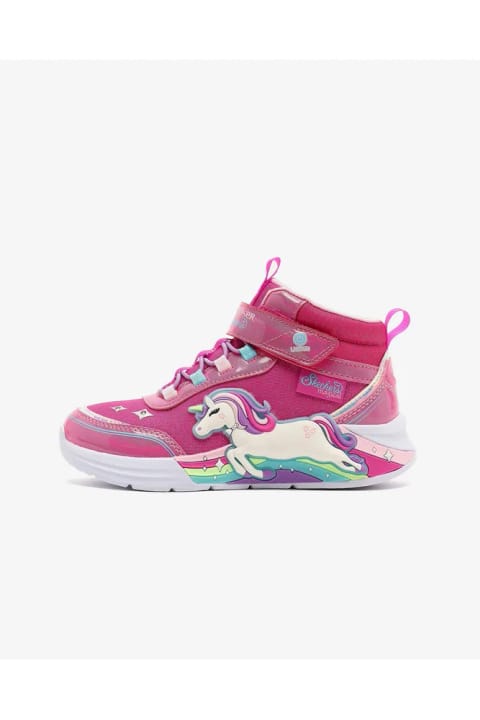 SKECHERS UNICORN CHASER چکمه دخترانه بزرگ صورتی چراغدار 303302L PKMT