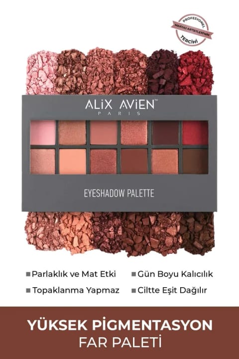 پالت سایه چشم ۱۲ رنگي Alix Avien مدل 777 Obsessive Addiction 15.6 گرم