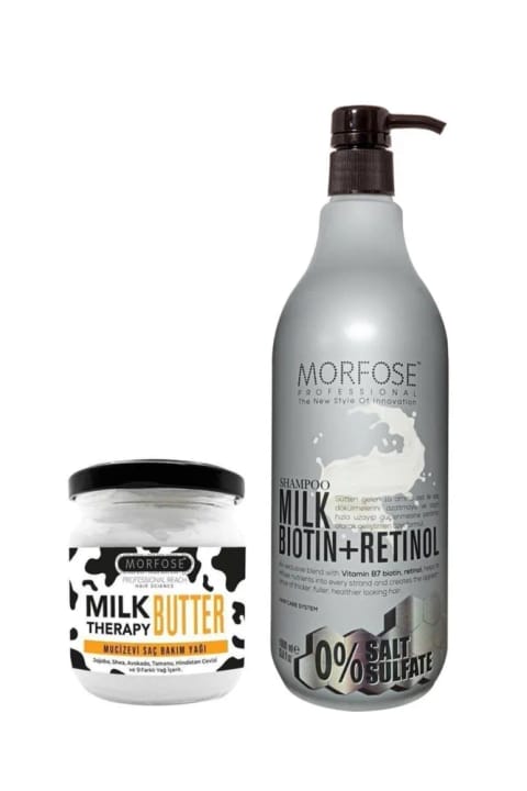 Morfose Milk Therapy Butter+ بدون سولفات Milk Biotin+Retinol بدون نمک شام...