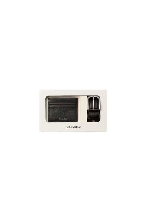 ست کمربند و جاکارتی مردانه Calvin Klein مشکی LV04D0020G