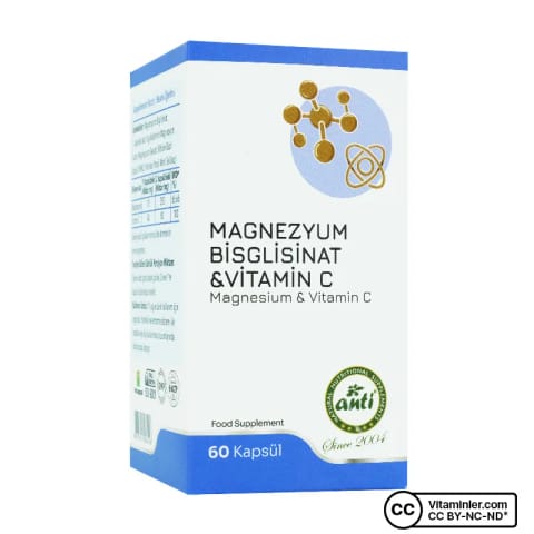 Anti Magnesium Bisglycinate + Vitamin C 60 Capsules