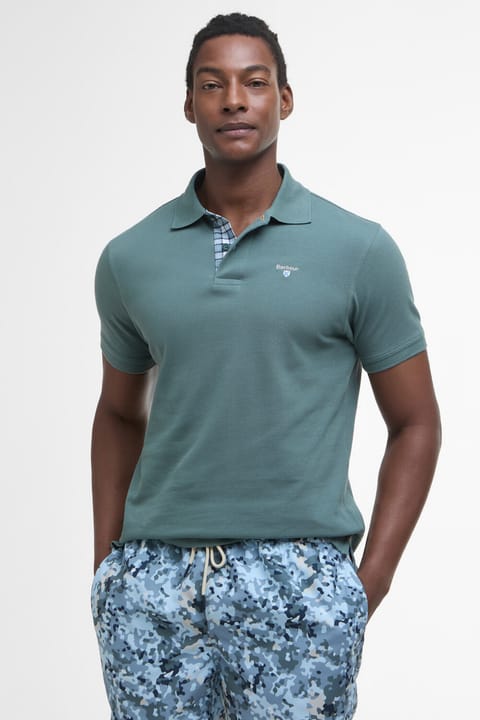 پولو یقه پیقه طرح تارتان Barbour مدل TE31 رنگ Vintage Teal