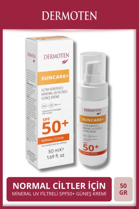 کرم ضد آفتاب درموتن مدل SunCare+ SPF 50+ مینرال مخصوص پوست معمولی