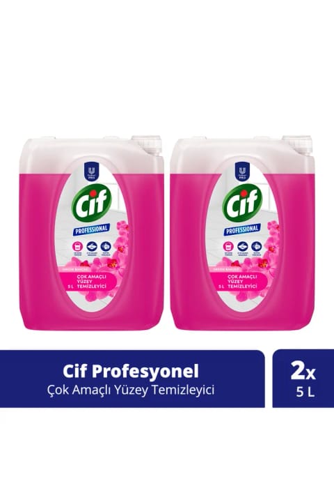 Cif پاک‌کنندهٔ چندمنظورهٔ سطوح Professional رایحهٔ باغ گل ۲×۵ لیتر