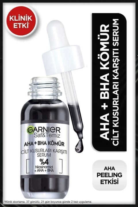 Garnier Aha Bha سرم ضد عیوب پوست با %4 نیاسینامید و اثر لایه‌برداری