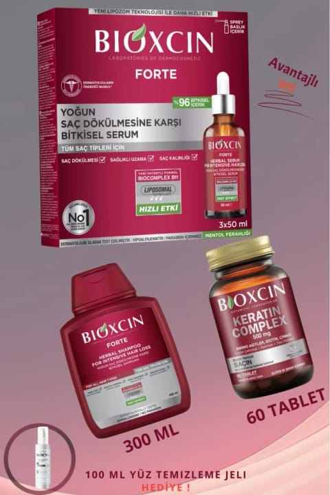 Bioxcin Forte کیت مراقبتی ضد ریزش مو: سرم Forte - شامپو Forte -...