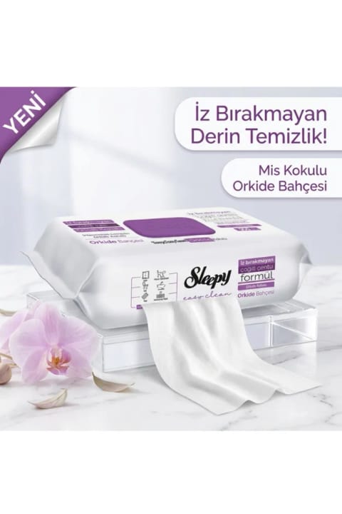 Sleepy دستمال تمیزکننده سطوح 100 برگی عطر باغ ارکیده