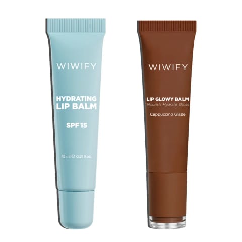 Glow & Protect Lip Duo - رژ لب مرطوب‌کننده + بالم قهوه‌ای