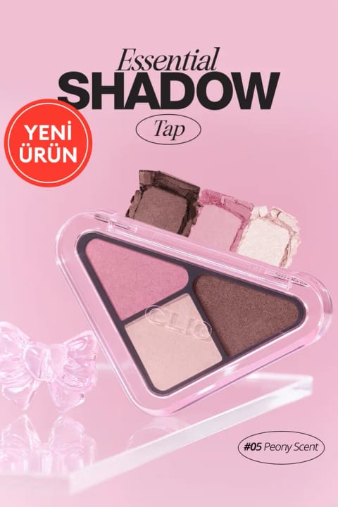 پالت سایه چشم کوچک CLIO با ۳ رنگ، فینیش مات و براق Essential Shadow — 05 Peony Scent