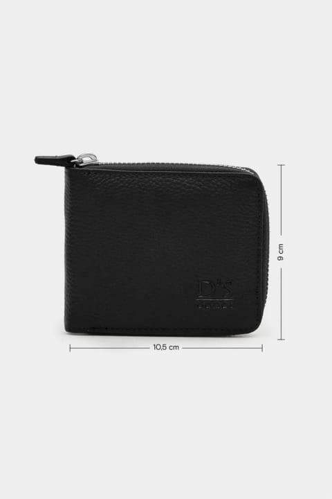 D'S Damat DS Damat مشکی 100% چرم اصل زیپ‌دار