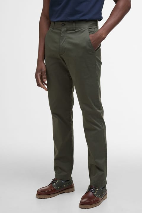 شلوار چینو کشی سبک Barbour مدل GN84 رنگ Uniform Green