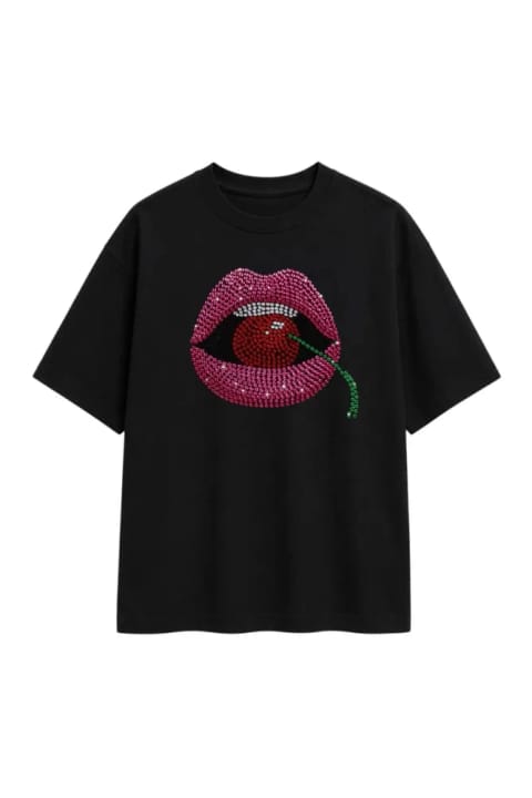zaee Cherry Kiss تیشرت اورسایز سنگدوزیشده
