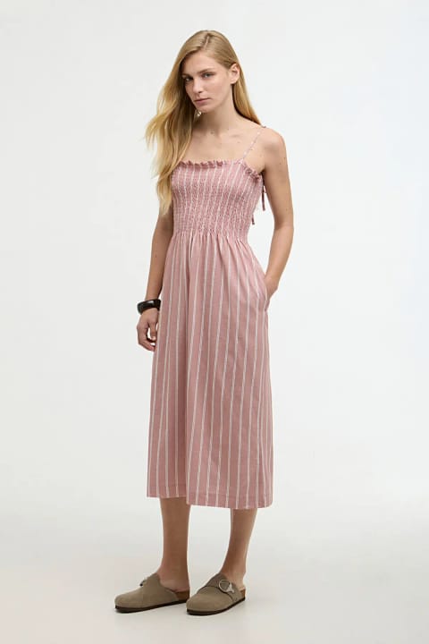 پیراهن میدی Barbour مدل Madeline طرح Gardenia Stripe
