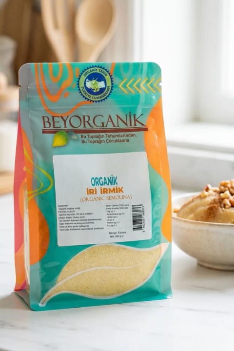 BEYORGANİK Organic Coarse Semolina 500g (با آنالیز سموم)