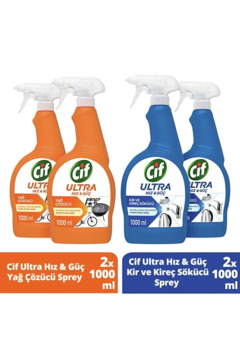 اسپری سفیدکننده Cif Ultra سریع و قوی ضد رسوب + چربیزدا 4x1L