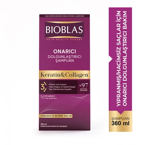 Bioblas شامپو کلاژن و کراتین ۳۶۰ میلیلیتر