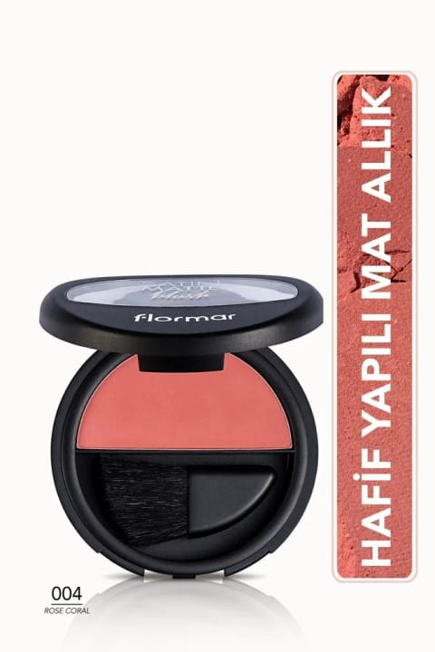 رژگونه کامپکت با پیگمنت بالا Flormar (صورتی مرجانی) - Satin Matte Cbl. - 004...