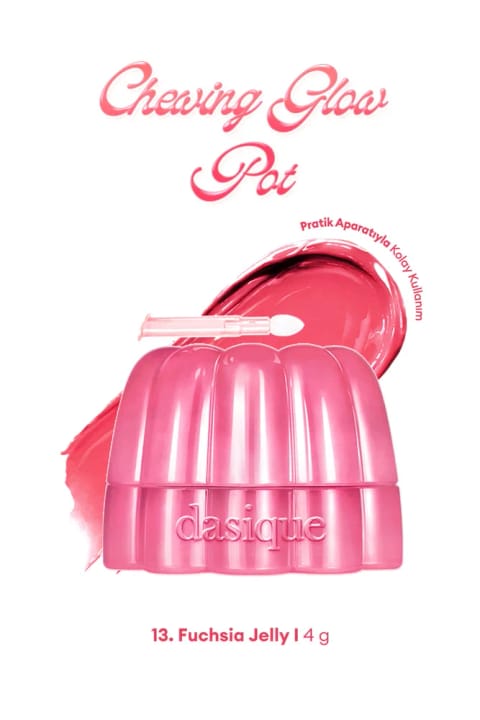 رژ لب و محوکننده گونه DASIQUE با بافت ژلی انعطاف‌پذیر، مرطوب‌کننده و براق — 13 Fuchsia Jelly