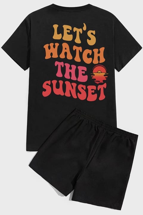 ست شورت چاپی Lets Watch The Sunset uyguntarz
