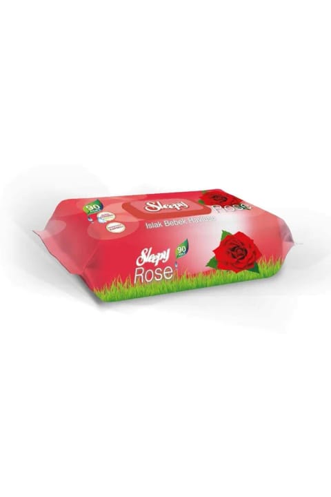 Sleepy دستمال مرطوب گل رز ۹۰ عددی درب دار — Kokulu