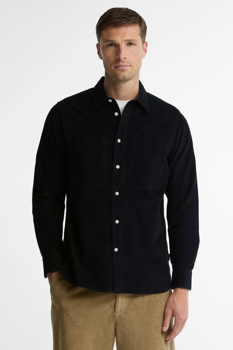 پیراهن کورد Barbour Authentic NY74 رنگ سرمه‌ای تیره