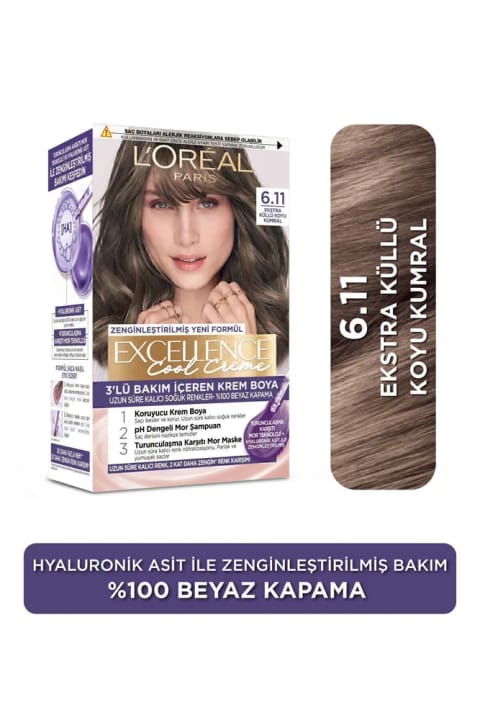L'Oreal Paris Excellence Cool Creme رنگ مو - 6.11 — 6 Koyu Kumral
