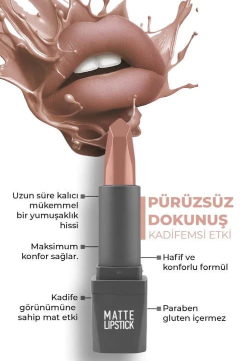Alix Avien رژ لب مات مخملی بلندمدت با رنگ دهی غلیظ و مرطوب‌کننده — 402 Nude
