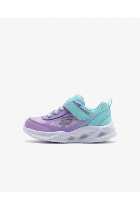 SKECHERS SOLA GLOW - OMBRE DELUXE دختر بچه فیروزه‌ای/اسطوخودوسی چراغ‌دار اسپورت...
