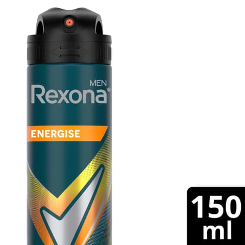Rexona Men مردانه اسپری ضد تعریق Energise برگاموت و عنبر 150 میلیلیتر