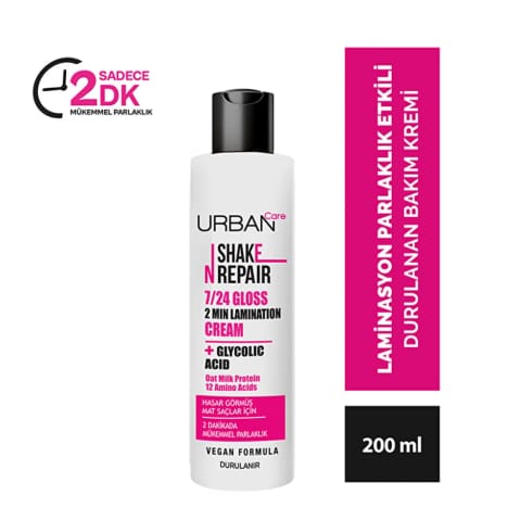 Urban Care Shake N Repair 7/24 Gloss Laminasyon Parlaklık Etkili Durulanan Bakım Kremi 200 ml