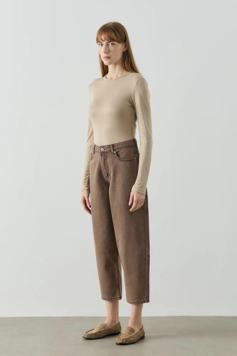 شلوار جین Barrel Fit کارامل