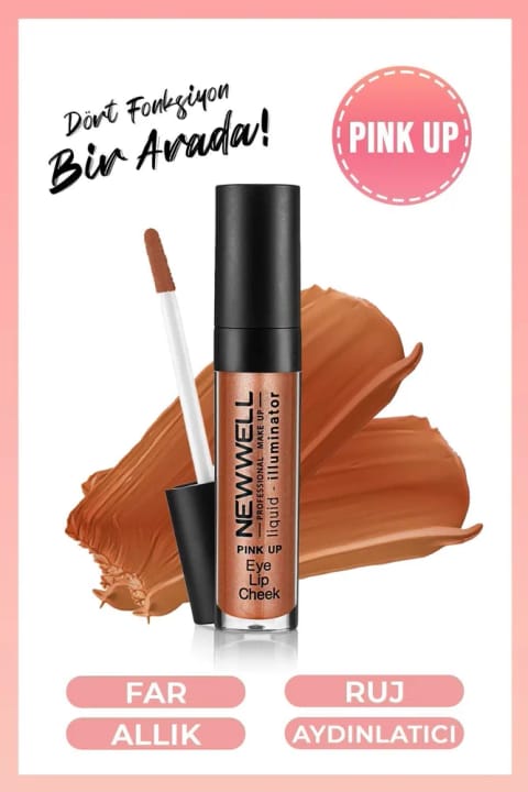 نیو ول مایع هایلایتر رژگونه ۳ در ۱ - Pink Up