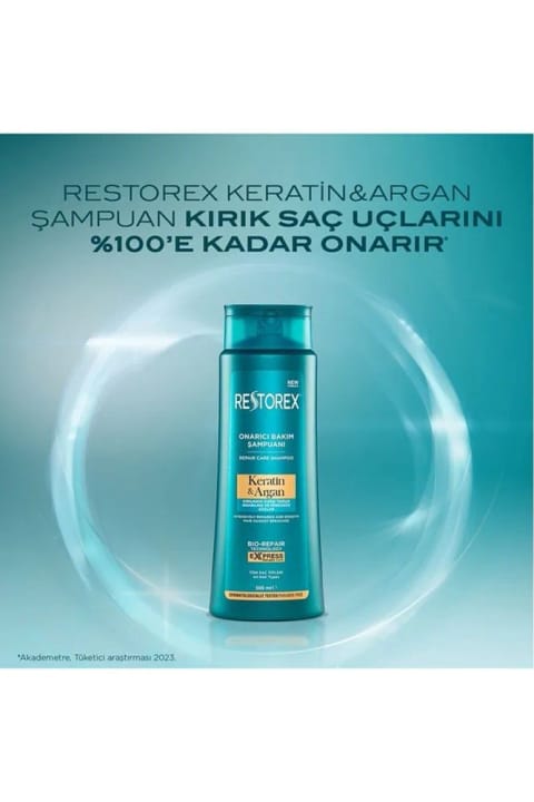 شامپو ترمیمکننده موهای آسیبدیده و دکلرهشده Restorex با کراتین و آرگان ۵۰۰ میلیلیتر