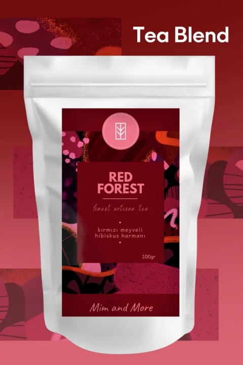 Mim and More Red Forest Tea - چای هیبیسکوس با میوه‌های قرمز ۱۰۰ گرم